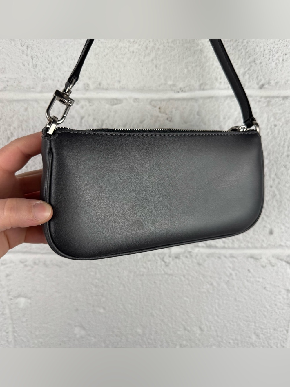 Michael Kors Black Leather Pocket Baguette Shoulder Bag Y2K Cargo Mini Purse - Picture 7 of 9